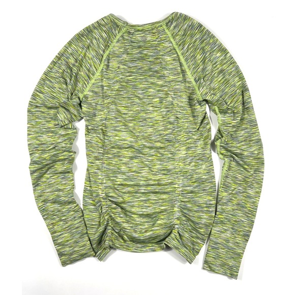 Athleta FastTrack Long Sleeve Top Space Dye Green Small Running Training Gym EUC - Picture 5 of 9